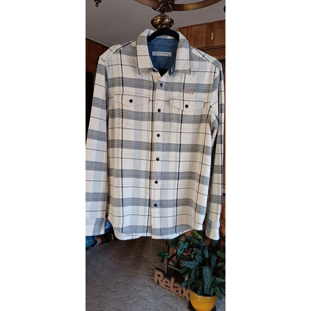 Outerknown Blanket Shirt Size S Black White Plaid